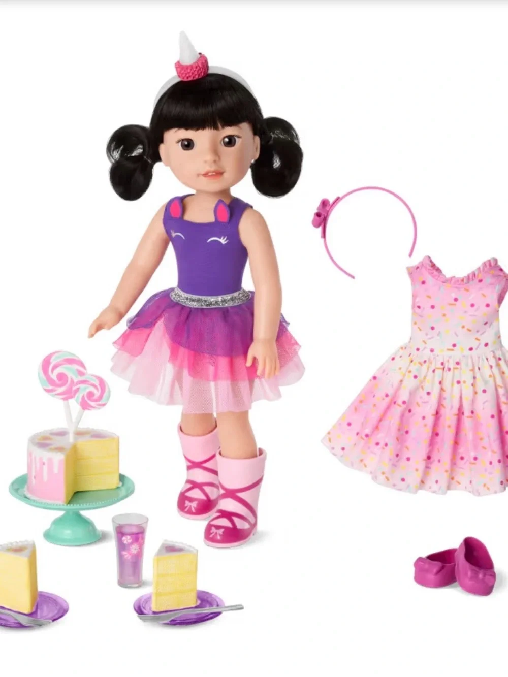 NIB American Girl WellieWishers Emerson Doll Party-Ready Set 14.5” Accessories - Picture 10 of 15